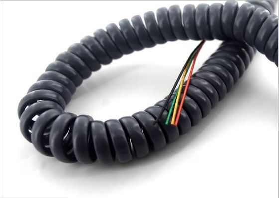 6C × 18AWG + 18C × 24AWG puszkowane włókna miedziane izolacja PVC materiał TPU 80°C 300V Kabel spiralny