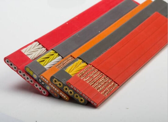 Płaski kabel wstążkowy, wielożyłowy, ekranowany, elastyczny, z izolacją XLPE, odporny na olej, do zastosowań przemysłowych